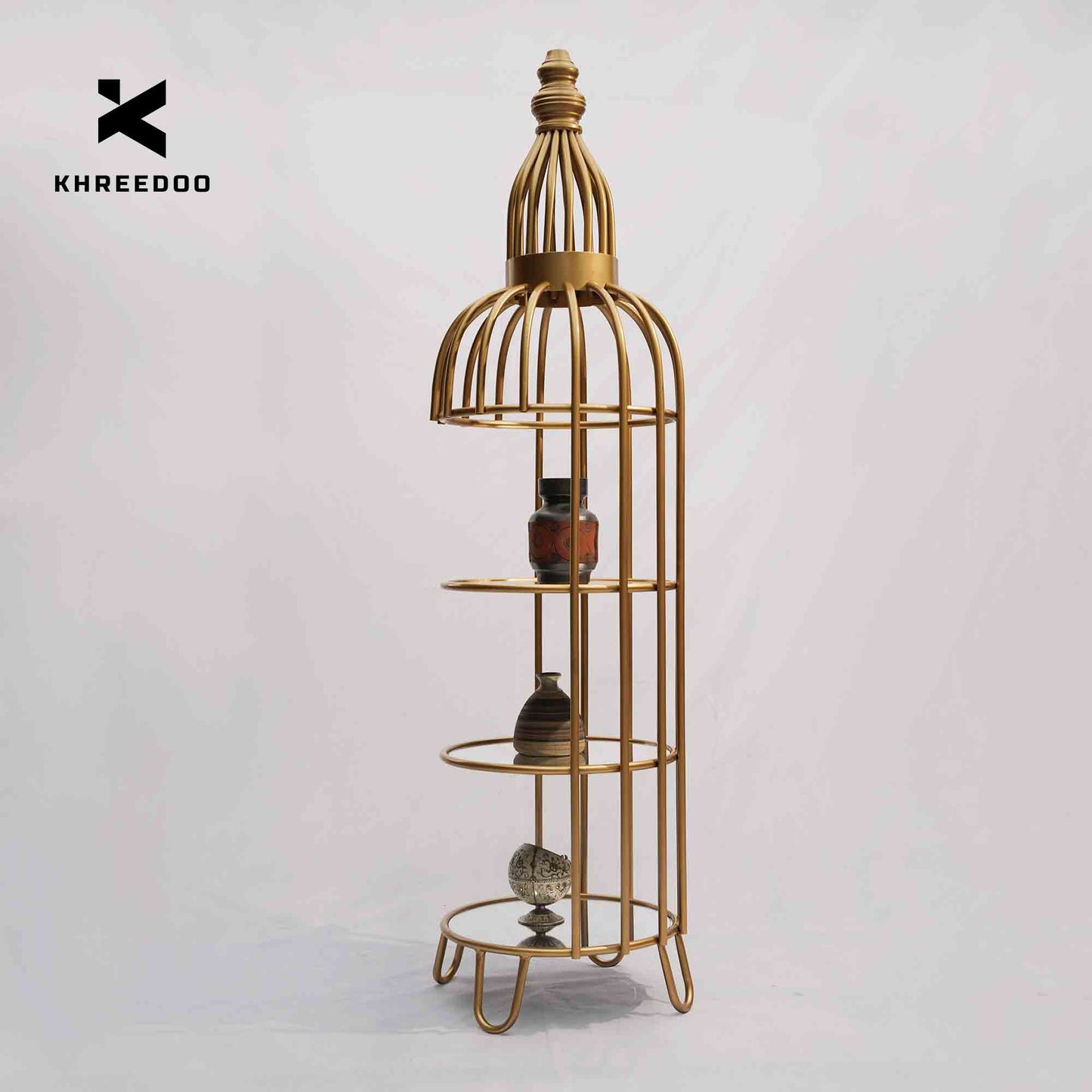 Four Layer iron cage with golden frame