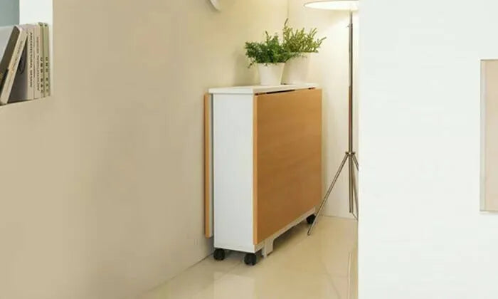 Clever-Space saving folding dining table-white Wooden Table