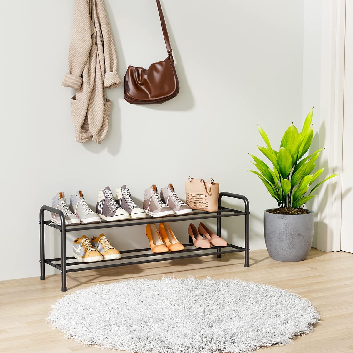 2-Layyer Shoe Rack Metal Pipes