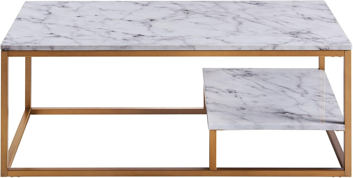 Modern Rectangle Coffee Table with Storage for Living Room