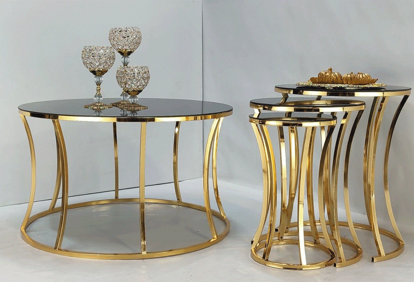Metal Circle frame Center + Nesting Tables (4 Pcs)