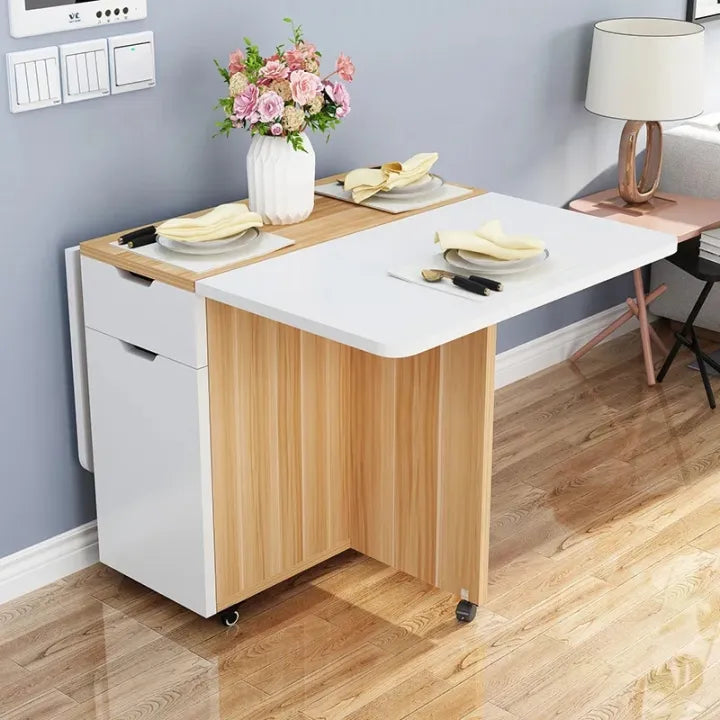Wood Space Saving Folding Dining Table Multi Purpose