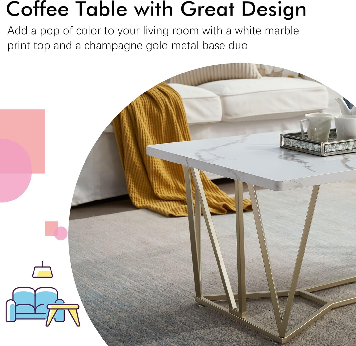 X Joint 3-Piece Round Nesting Tables for Living Room