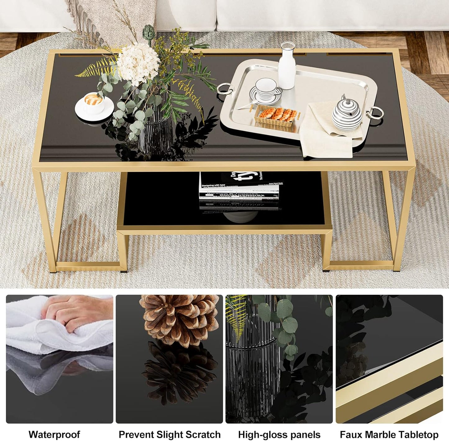 Modern Marble Coffee Table - Living Room Centerpiece