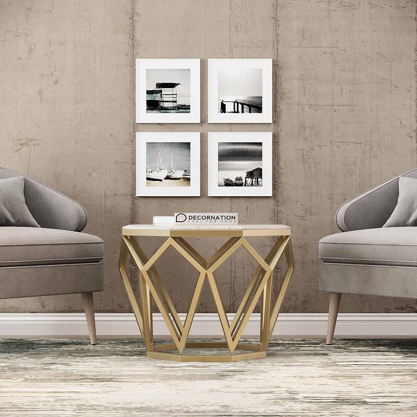 Diamond Shape Coffee Table Centre Piece for Living Room