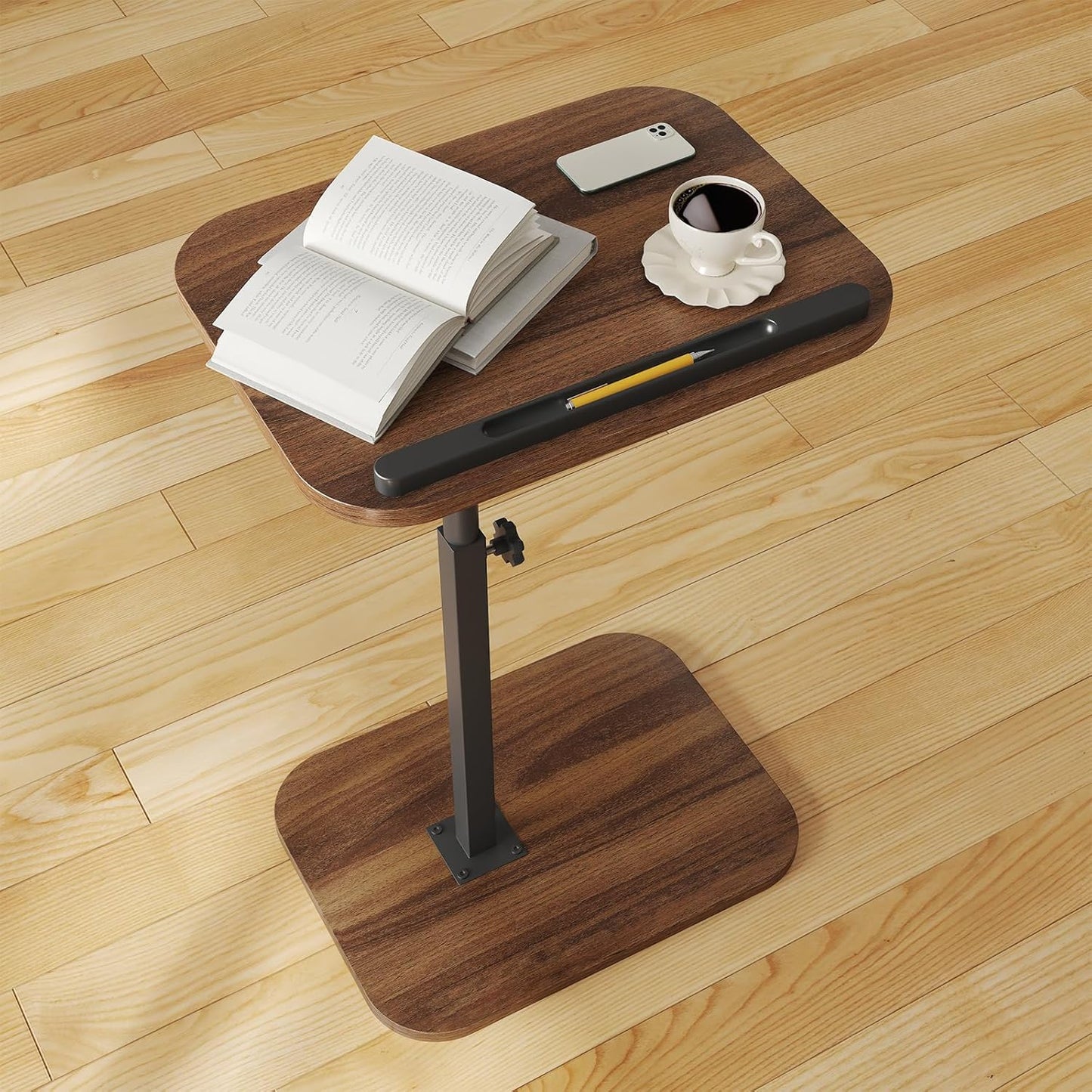 C Shaped Side End Tables for Living Room, Bedroom, Bedside Adjustable Height