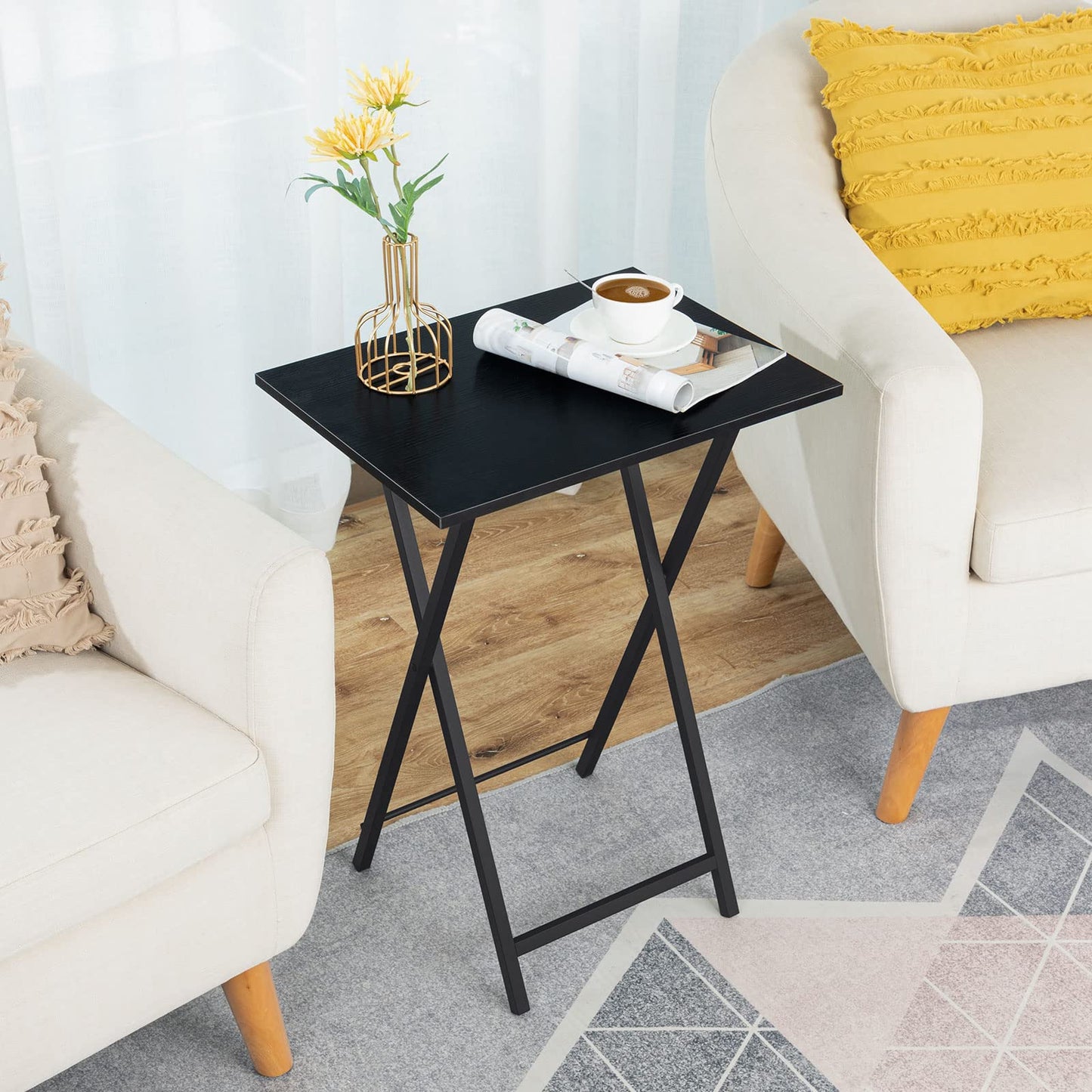 Snack Eating Tables with Cup Holder Kitchen Living Room