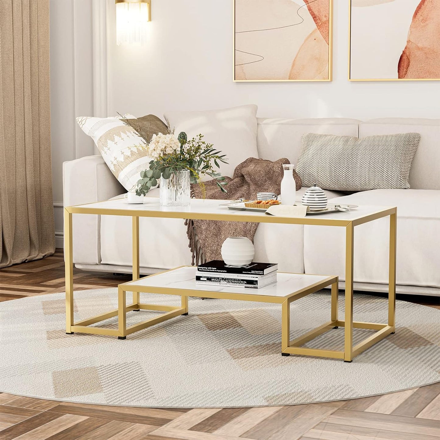 Modern Marble Coffee Table - Living Room Centerpiece