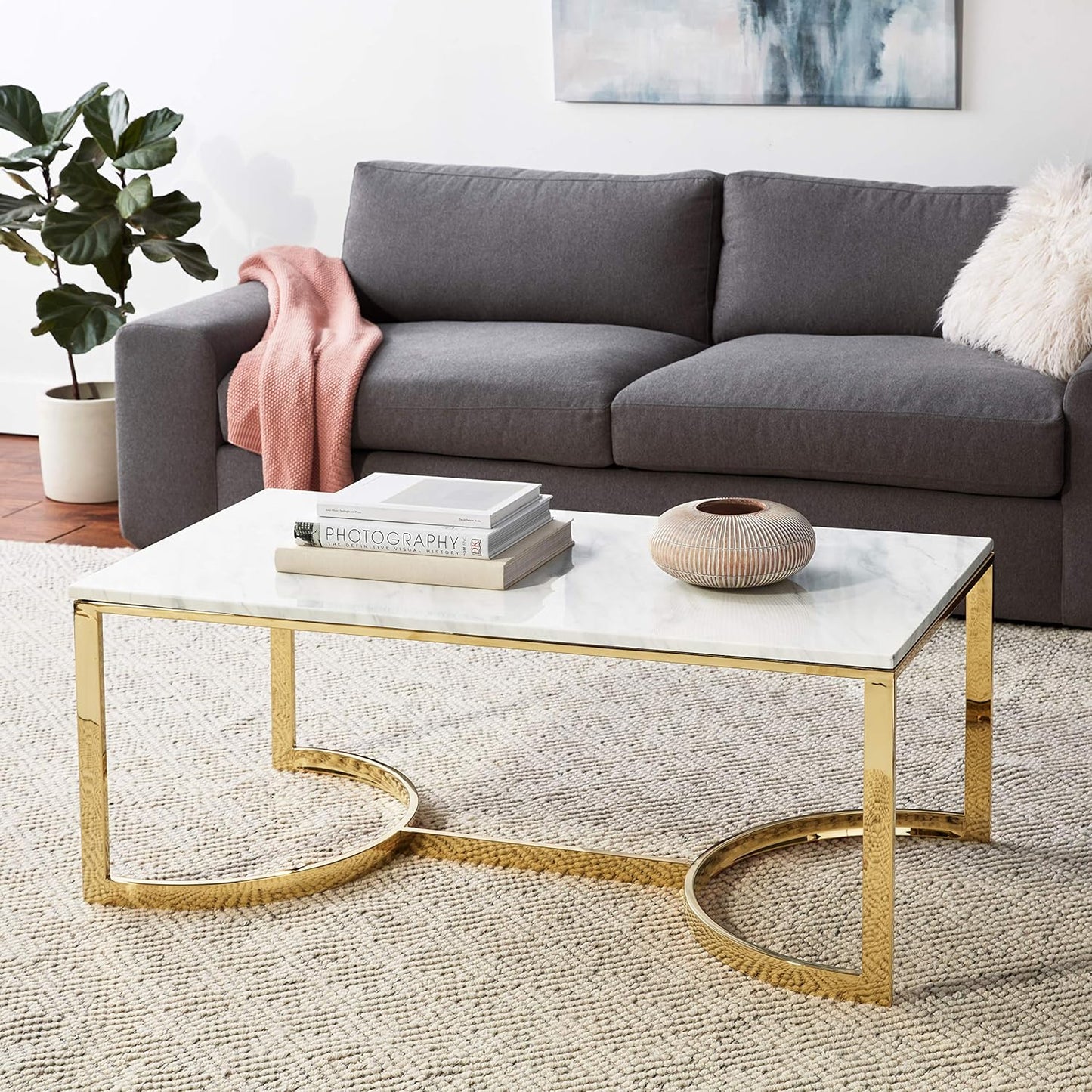 London Gold Modern Coffee Table Living Room Table