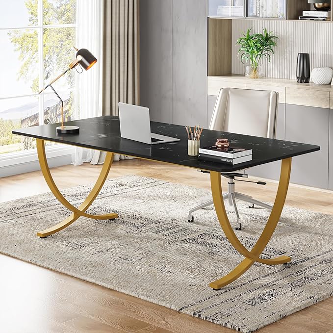 Computer desk features a durable top, stable structure, and modern minimalist design that fits perfectly in offices, study areas, and home setups.