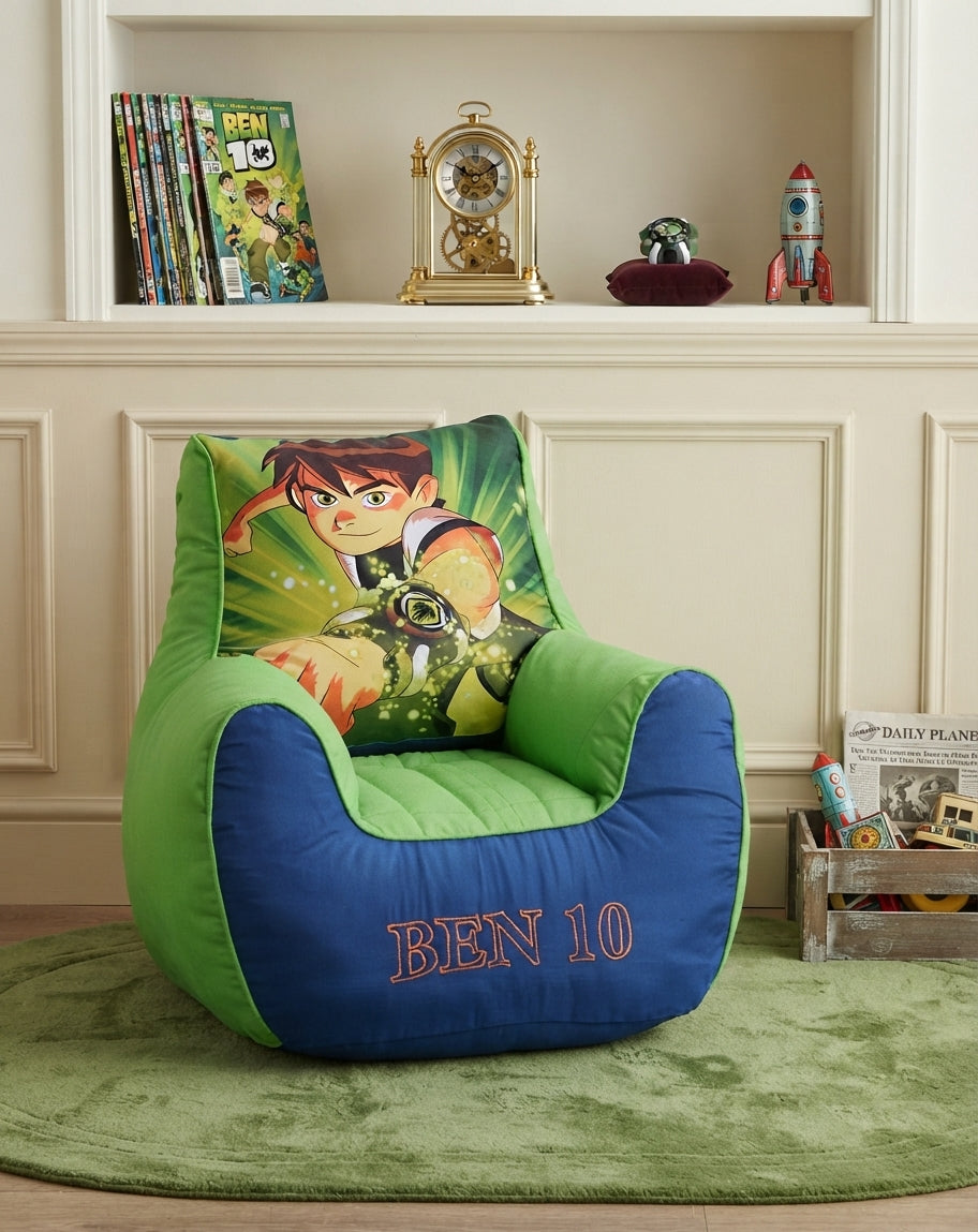 Ben 10 Bean Bag for Boys | Comfortable Cartoon Bean Bag Chair for Kids’ Bedroom, Playroom & Gaming