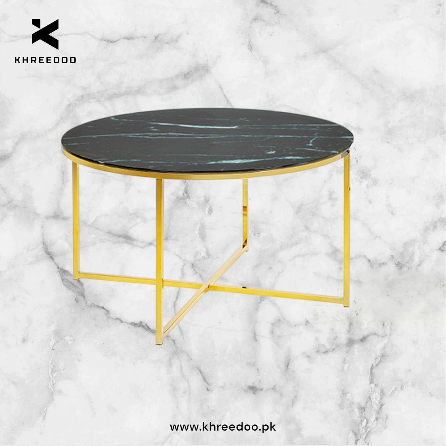 30 in Faux Marble Modern Round white Accent Side Coffee Table