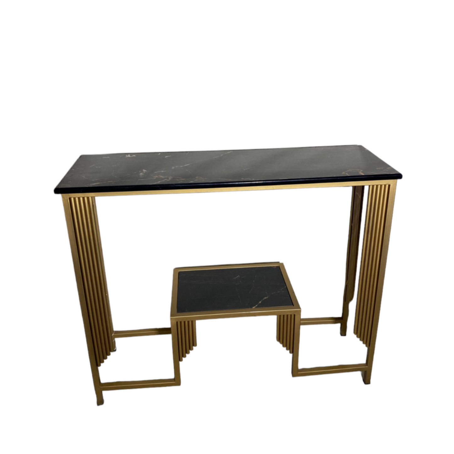 Console Table wooden marble texture top hallway table