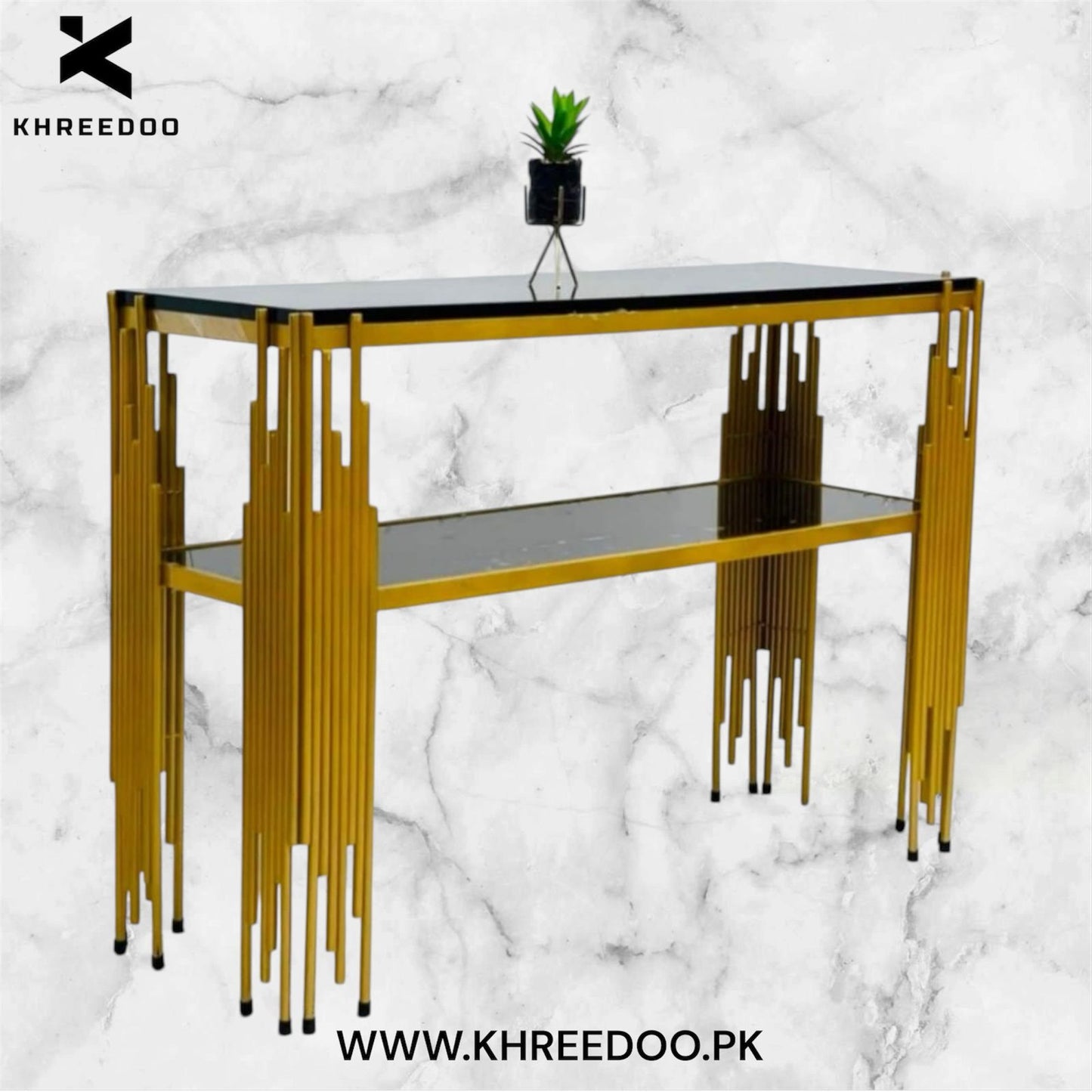 C4 Console Table Narrow Rods Design Living Room Table
