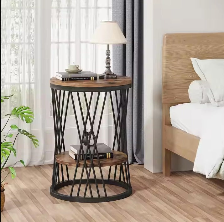 Aesthetic Marble Side Table - Black & Gold Retro Luxury
