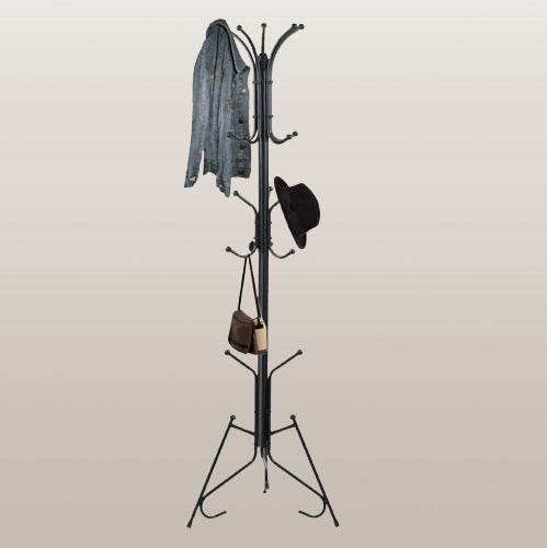 Space-Saving Multi-Purpose Organizer for Clothes, Hats, Scarves & Umbrellas – Durable Entryway Rack