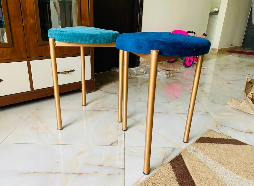 Metal-leg couch chair, ottoman, and sitting stool Ottoman puffs for a couch chair in a room at home Best for living room