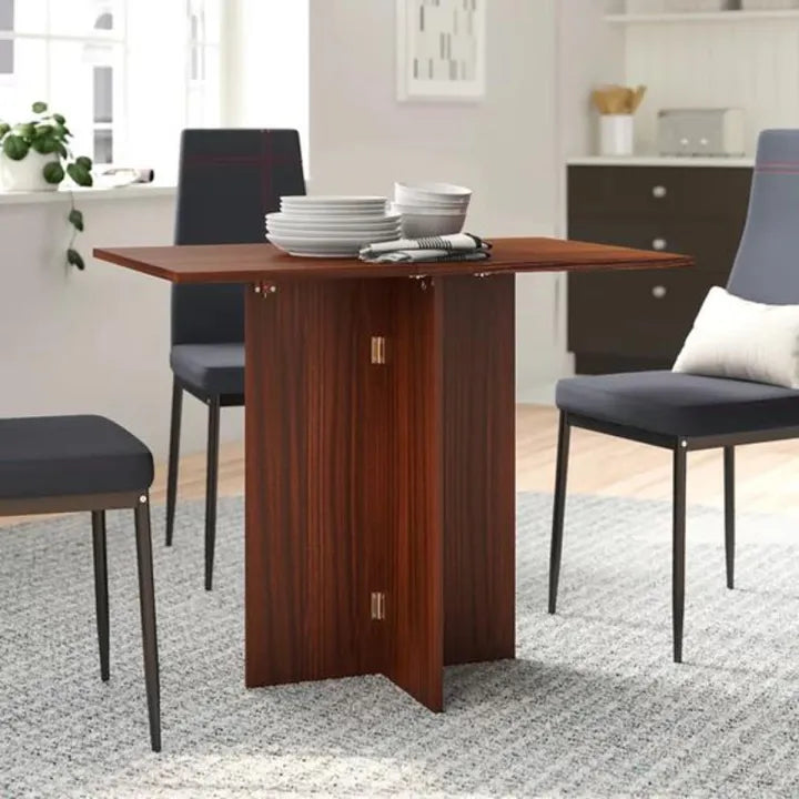 Wood Extendable Dining Table Space Saving