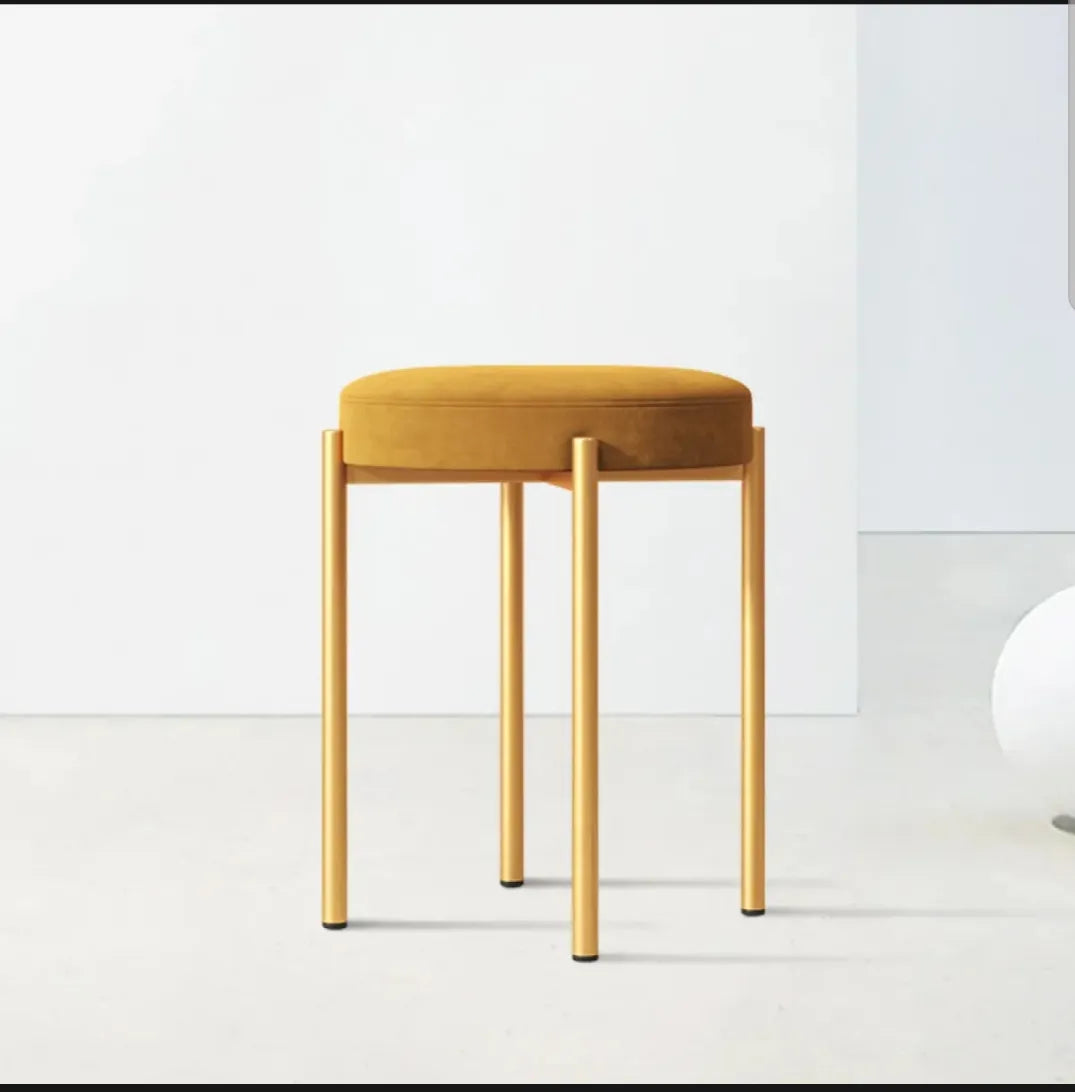 Metal-leg couch chair, ottoman, and sitting stool Ottoman puffs for a couch chair in a room at home Best for living room