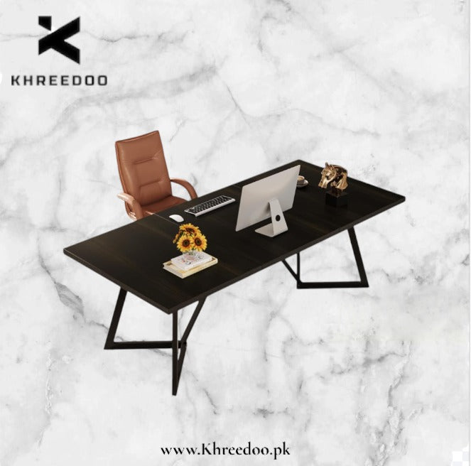 Modern minimalist design Computer Desk with elegant wooden finish Perfect for study, work, and professional environments