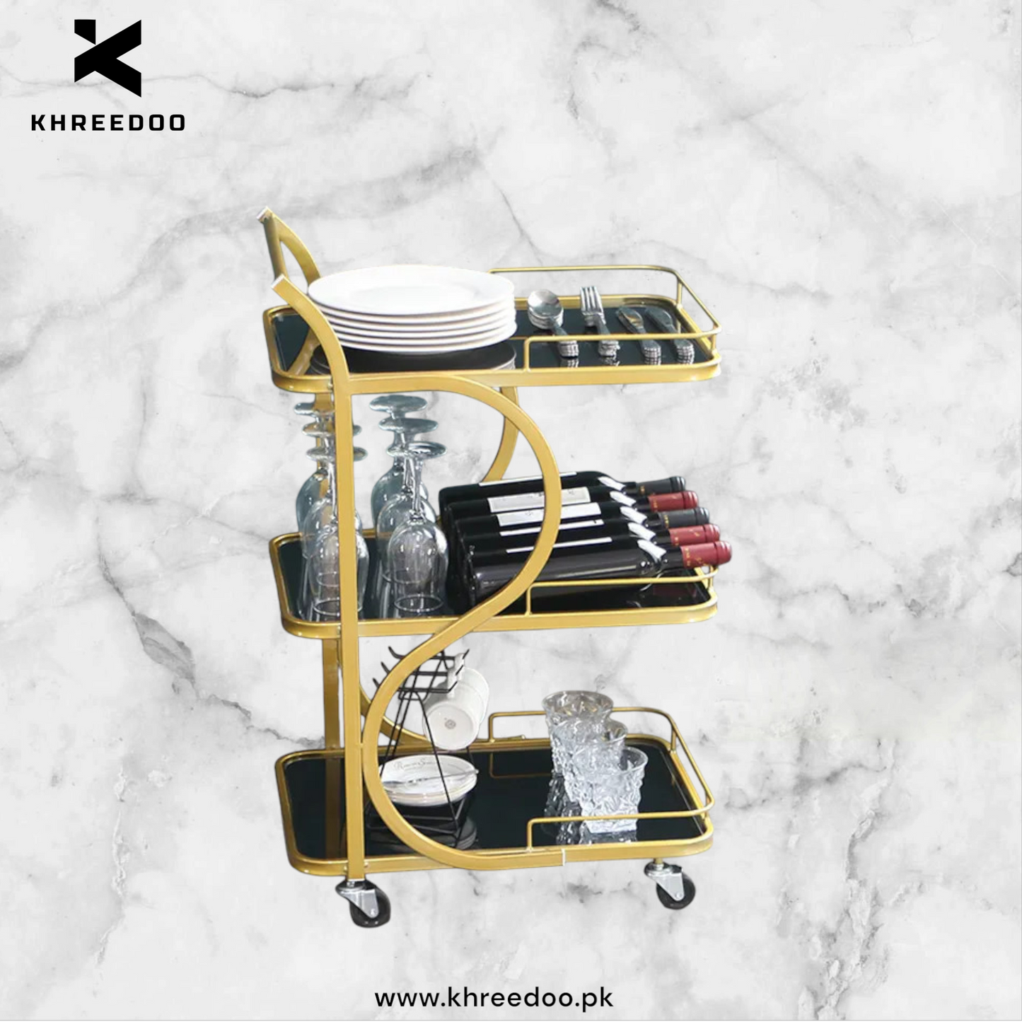 Serving Cart Kitchen Trolley For Household