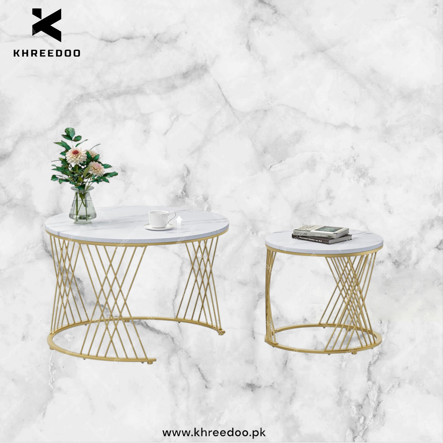 Modern Nesting Coffee Table Round End Tables