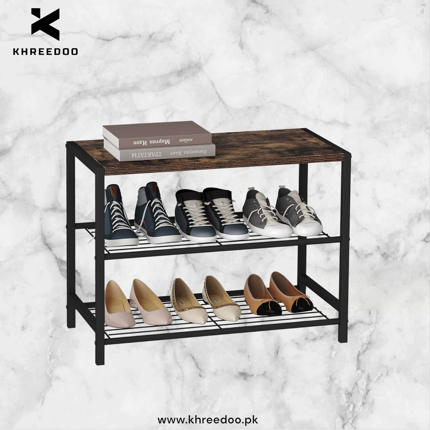 3-4-5 Tier Metal Shoe Rack Entryway Shoes Organizer