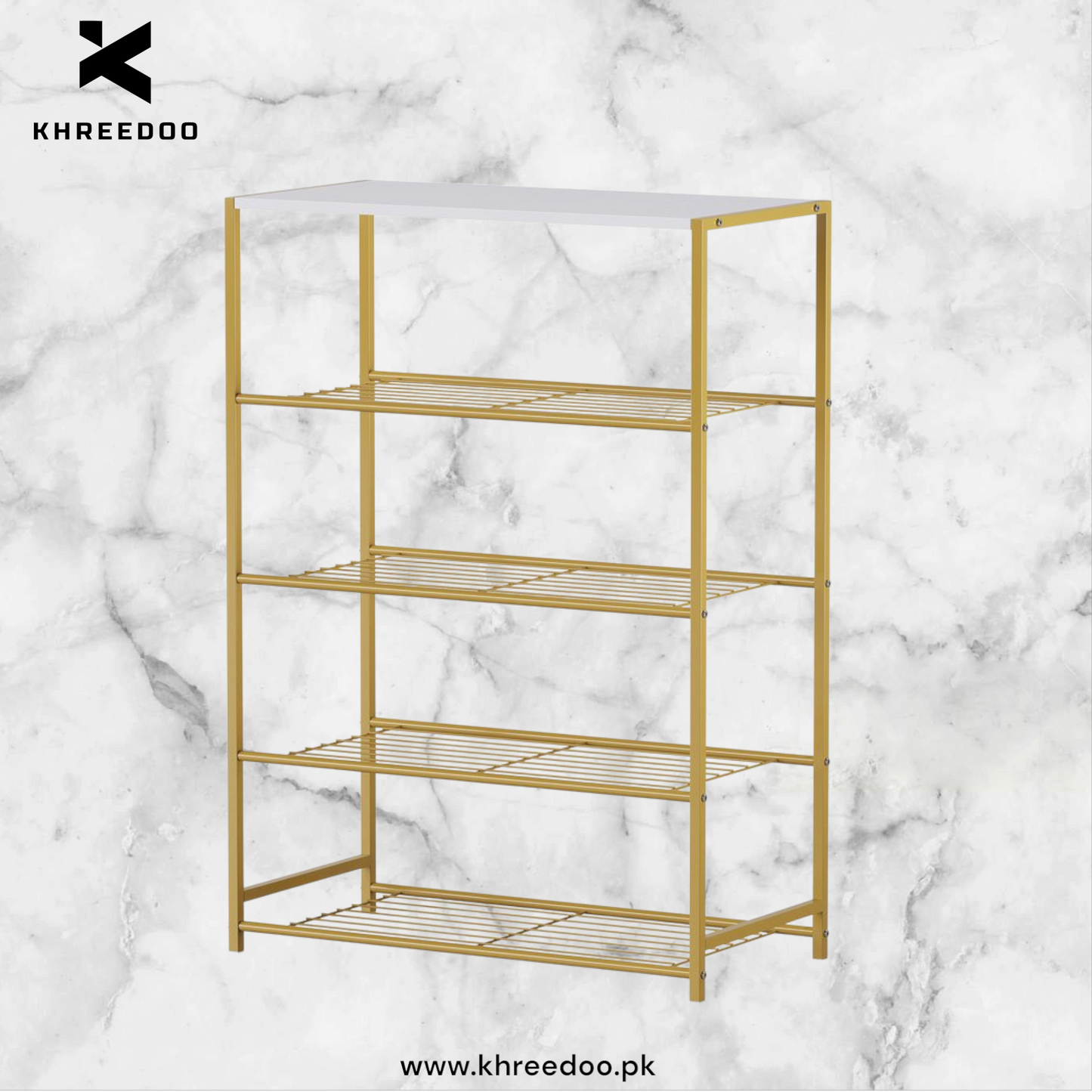 4-5 Tier Metal Shoe Rack - All-Metal Shelf for 3 Pairs