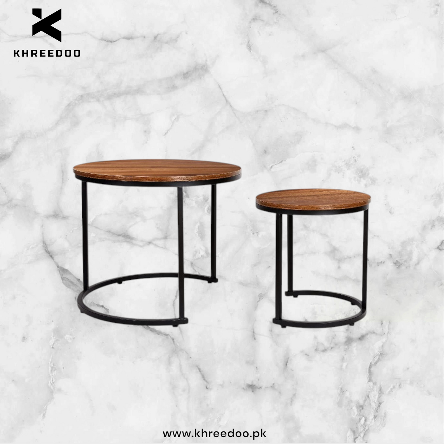 2 Pieces Round Table Set 18 and 16 top size