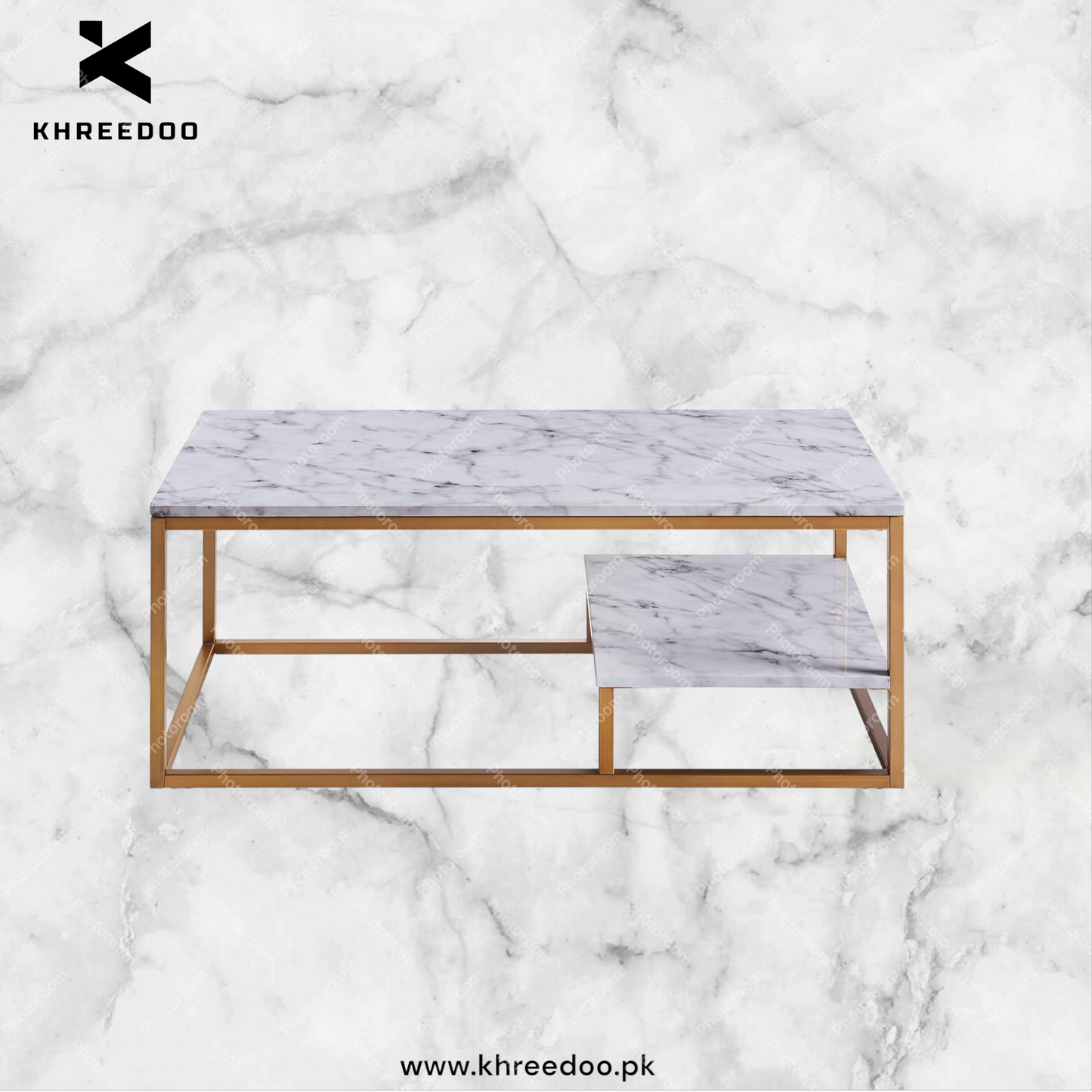 Modern Rectangle Coffee Table with Storage for Living Room