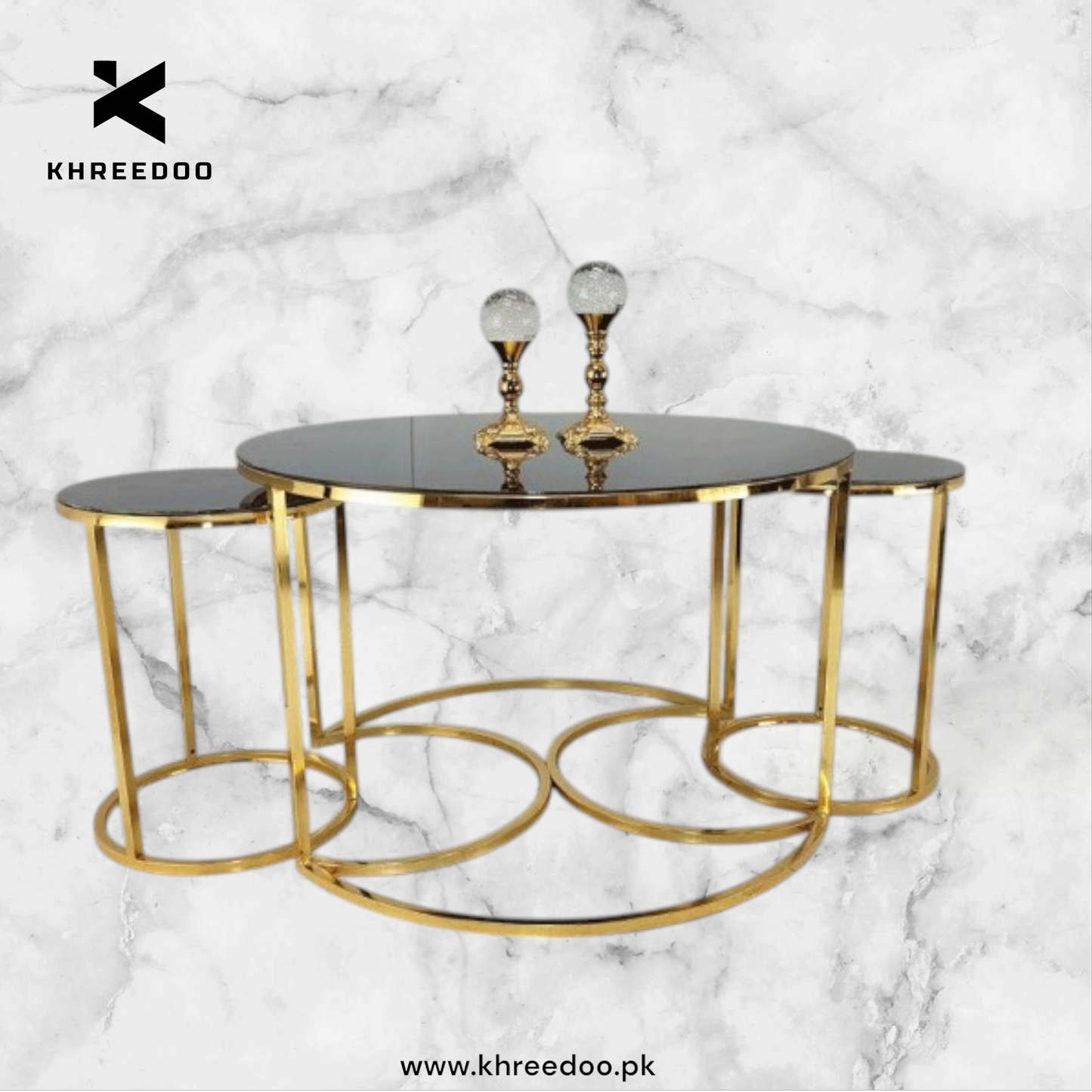 Single X base center table with amazing set of nesting table