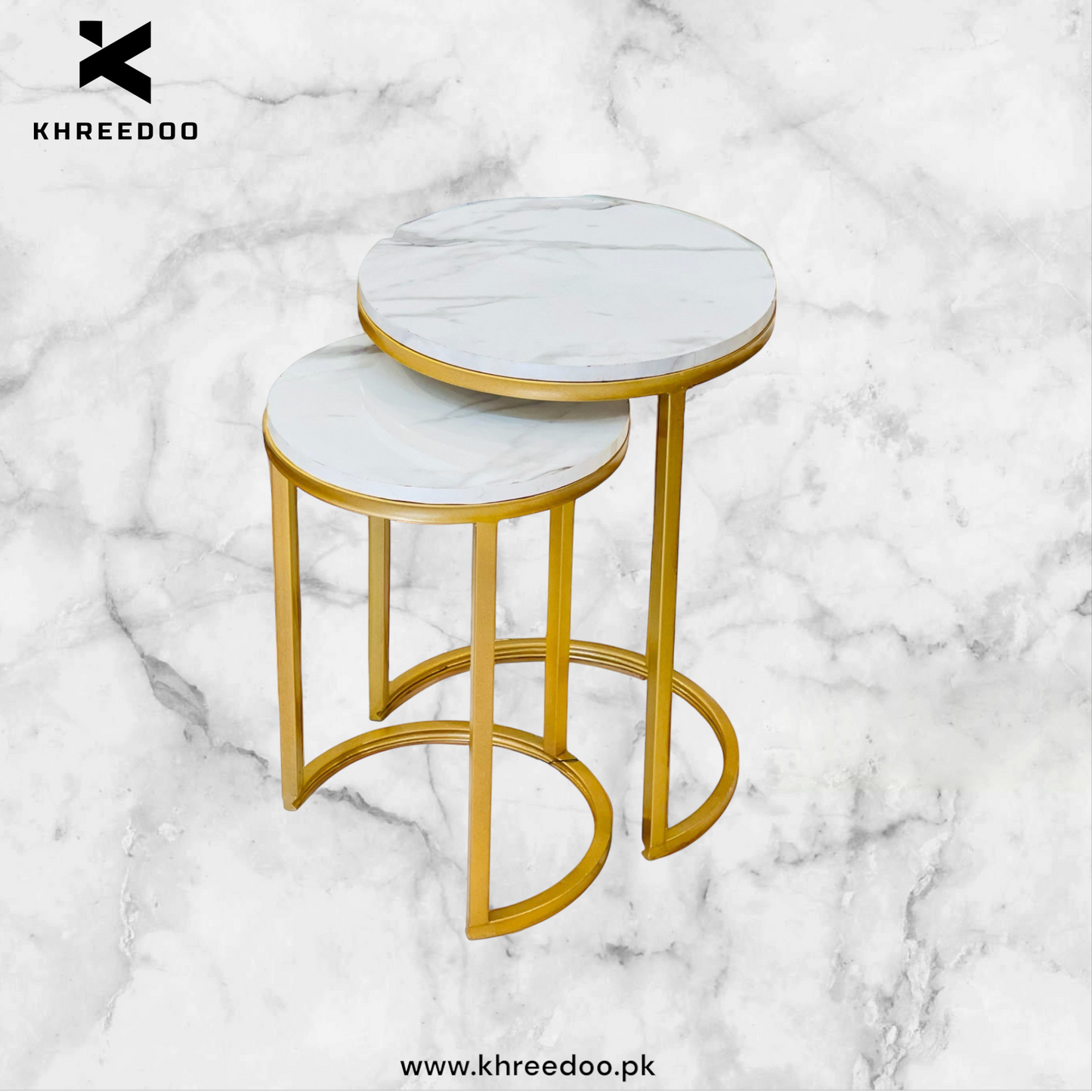 2 Pieces Round Table Set 18 and 16 Top Size