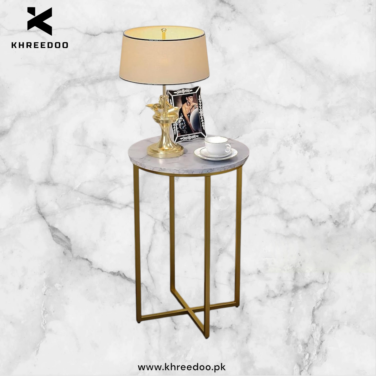 16in Modern Round Living Room Accent Side Table