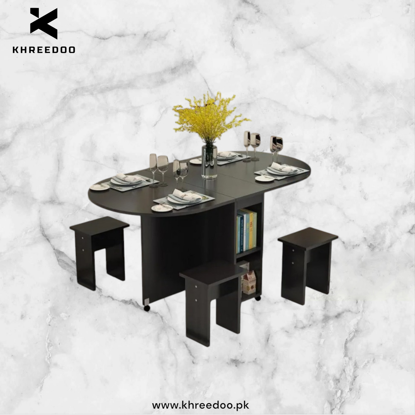Foldable Dining Table & Chairs - Simple Family Room Set