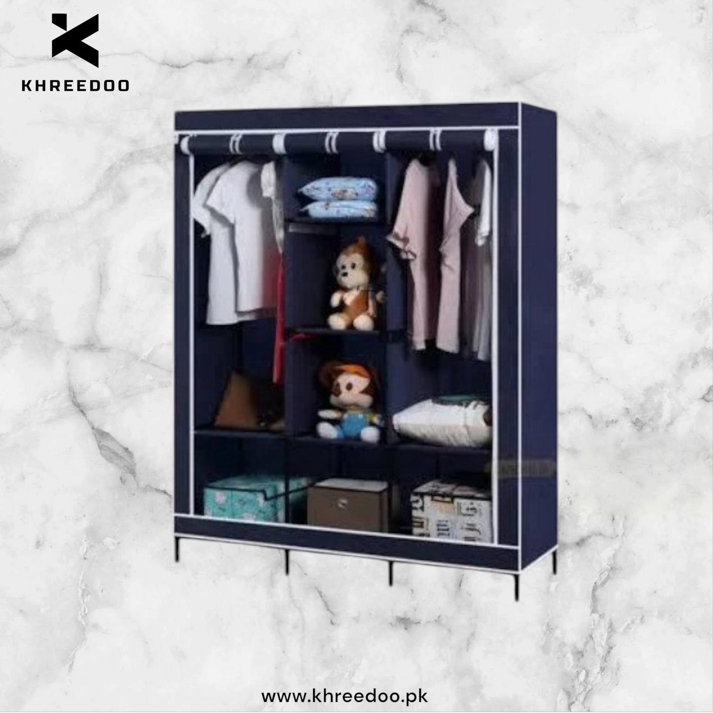 3-Door Folding King Size Wardrobe - Space Saving Alamari