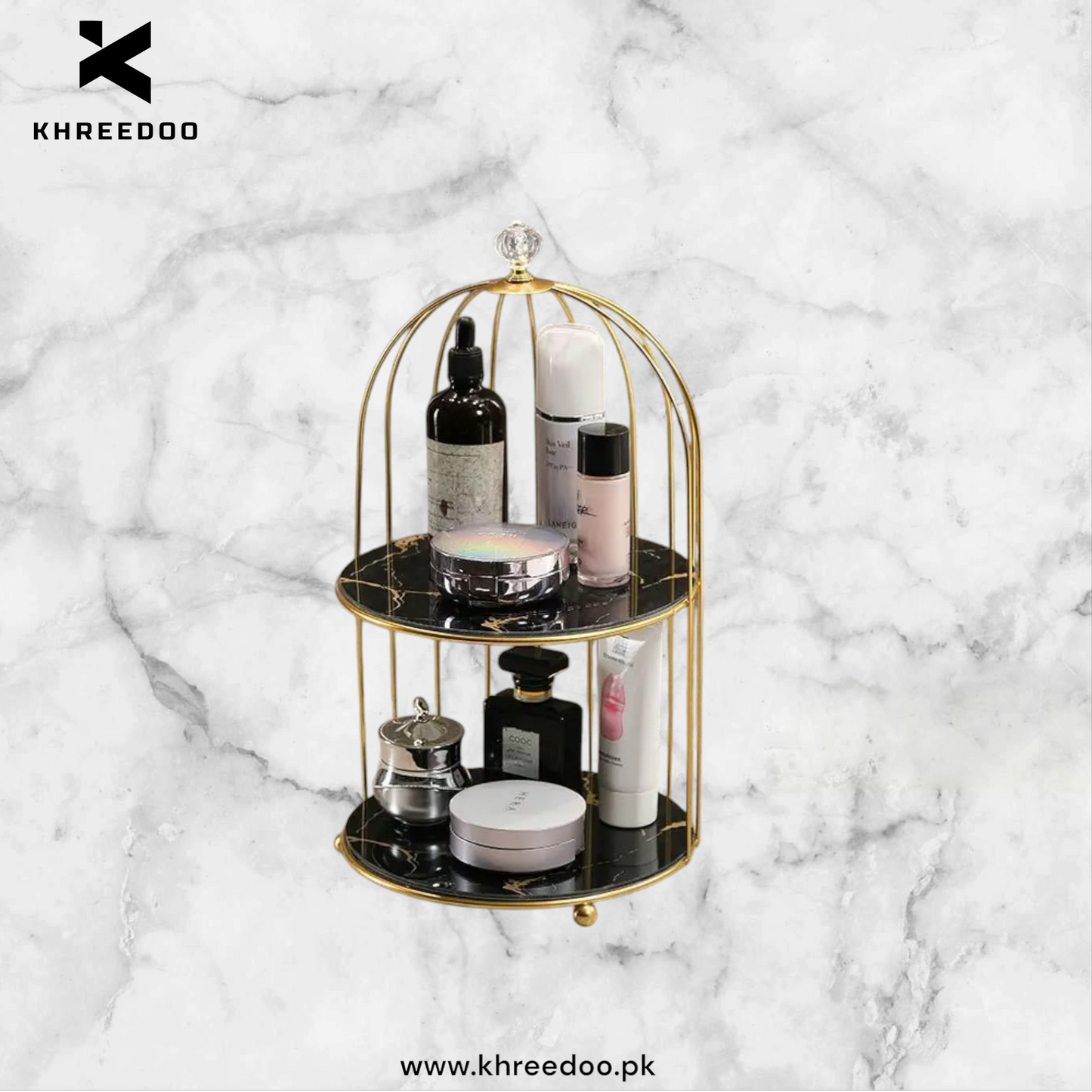 Iron Bird Cage Rack for Lipstick, Perfume & Cosmetics
