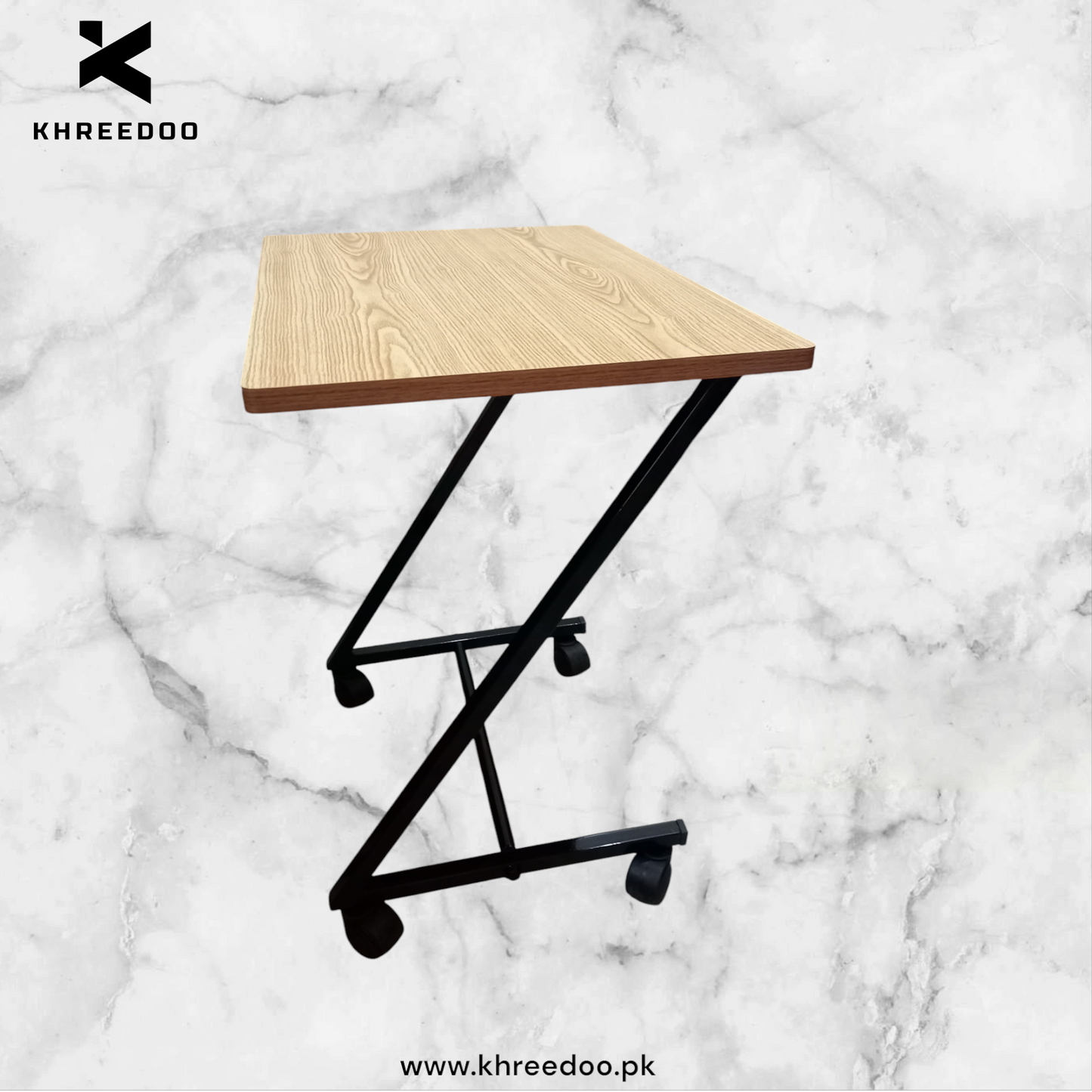 Folding Laptop Table With Wheels and foot Rest Z Model
