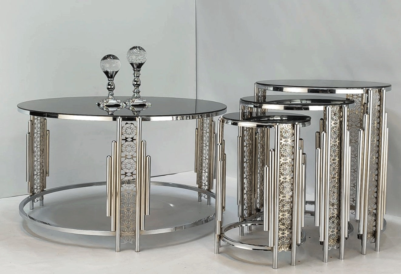 Unique design 2 in 1 center table + nesting table (set of 4)