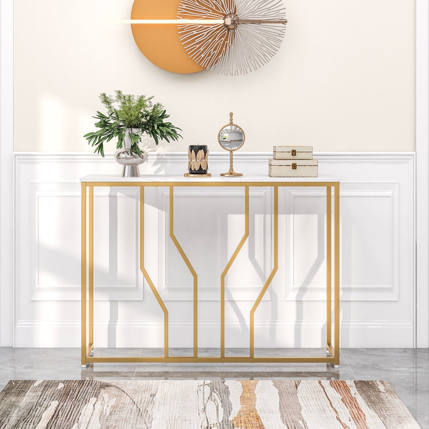 Gold Console Table Modern Entryway Table Sofa Table