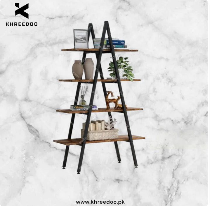 4-Layer Triangle Shape Book Rack Metal - Premium Storage Solution