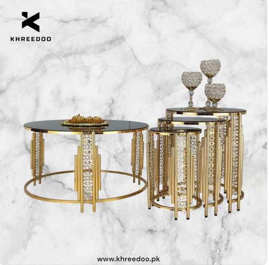 Unique Design 2 in 1 Center Table + Nesting Table (Set of 4)