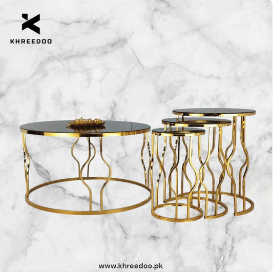 Elegant & Premium Style Round Center + round Nesting Table Set (3 Pcs)