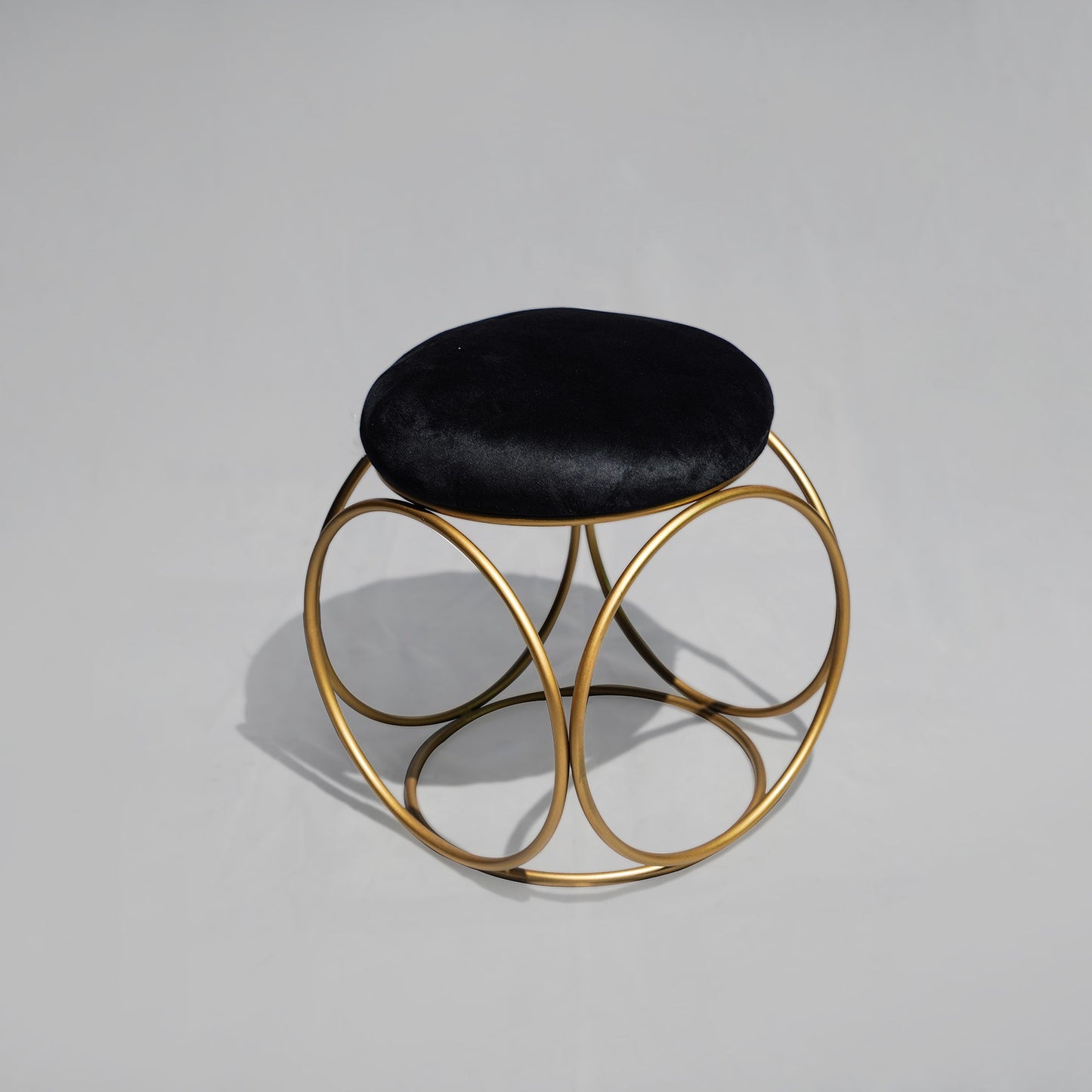 Luxury design Stool for living room Black top & gold frame