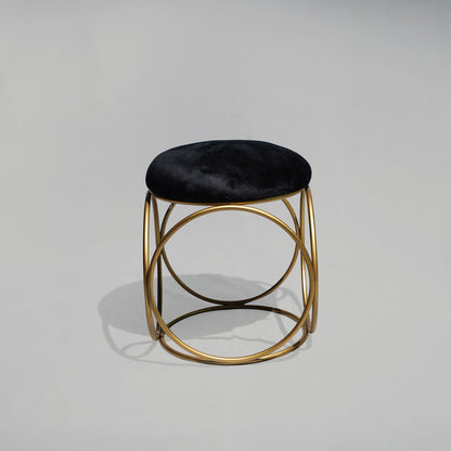 Luxury design Stool for living room Black top & gold frame