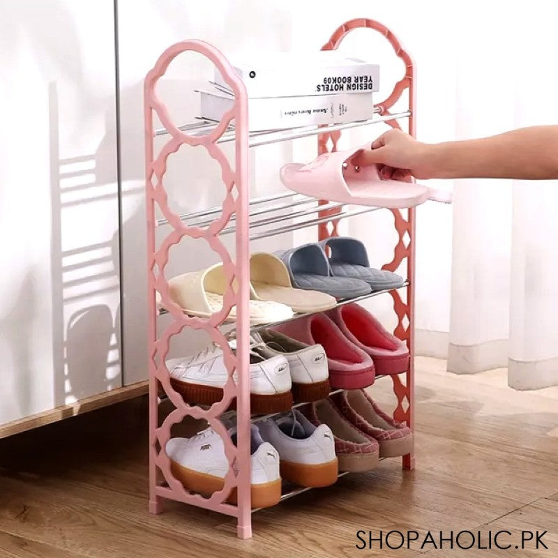 4-5 Layer Plastic Shoe Rack - Multipurpose Organizer for Home