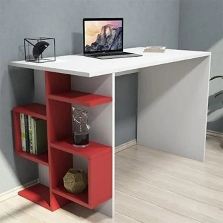 Study Table Laptop Table Home Office Desk White And Red