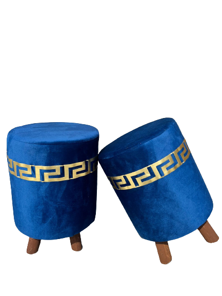 Ottoman Stool for Living Room - Metallic Side Table Décor