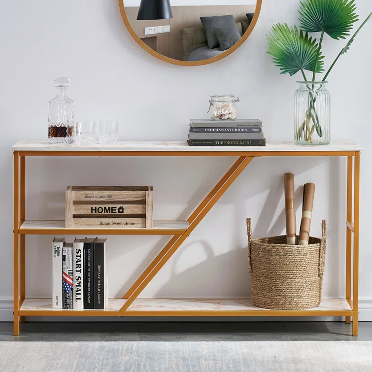 Double Shelf New Console Center Half Table