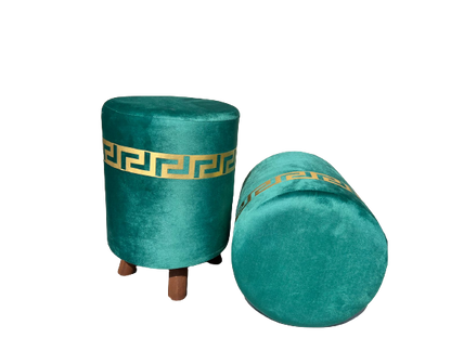 Ottoman Stool for Living Room - Metallic Side Table Décor