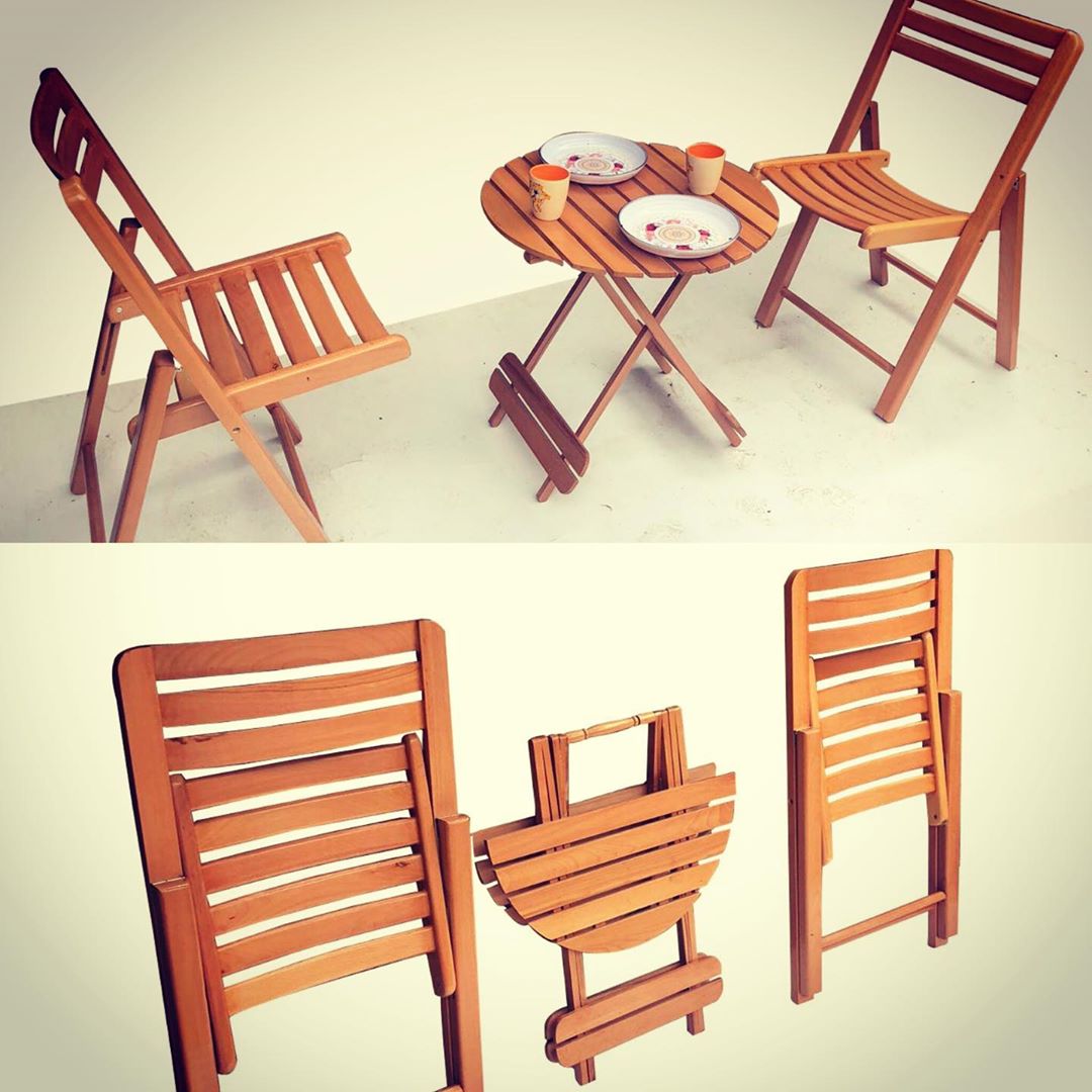 Folding Table & Chair Set - 2 or 4 Pieces for Garden & Lounge